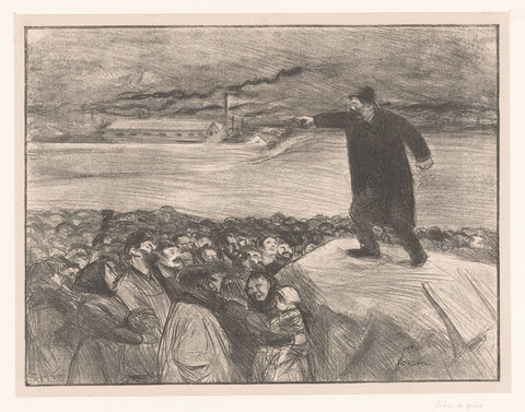 Strike of factory workers, Jean-Louis Forain, c. 1897 Canvas Print