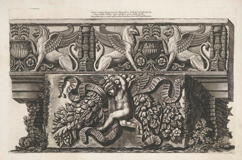 Frisian with grifioenenen and relief with putto, Giovanni Battista Piranesi, 1778 Canvas Print