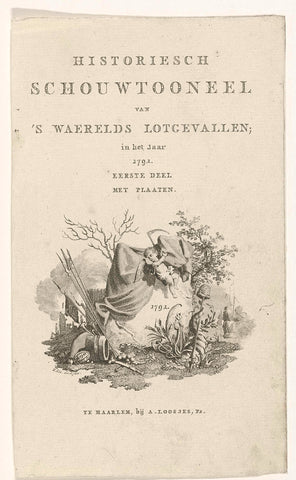 Title page for Historiesch schouwtooneel van 's waerelds lotgevallen in het jaar 1792, Willem Kok, 1792 Canvas Print