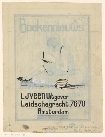 Bandontwerp voor: Boekennieuws: publisher L.J. Veen, c. 1930, unknown, c. 1930 Canvas Print