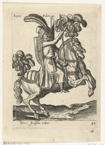 Polish rider, Abraham de Bruyn (attributed to), 1577 Canvas Print