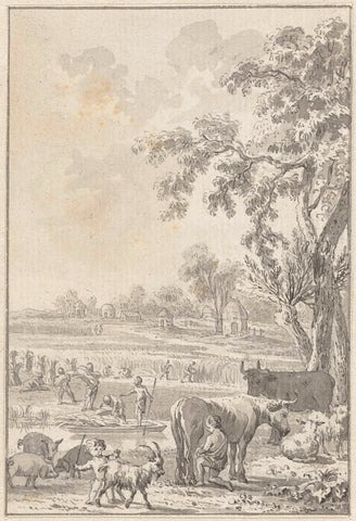 De Landbouw der Batavieren, Engelbertus Matthias Engelberts, in or after 1783 - in or after 1785 Canvas Print