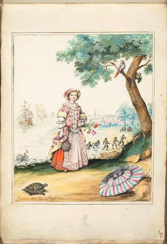 Hillegonda Louise Schellinger in Curaçao, Gesina ter Borch, 1680 Canvas Print