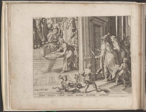 Daniel scatters ashes on the temple floor, Philips Galle, 1565 Canvas Print