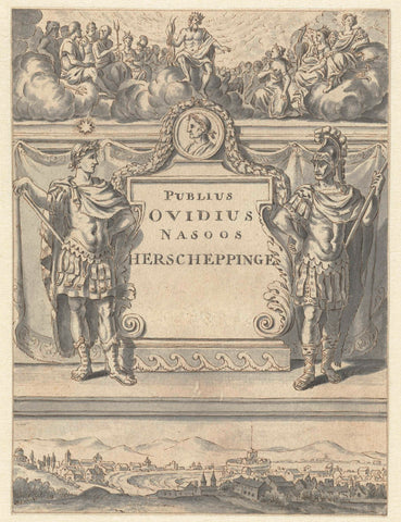 Title page of 'Publius Ovidius Nasoos Hercreppinge', anonymous, Abraham Bloteling, 1671 - 1700 Canvas Print