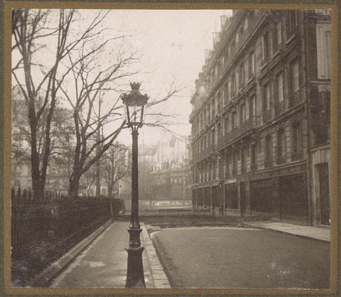 Dry street with a dam during the flood of Paris, G. Dangereux, 1910 Canvas Print