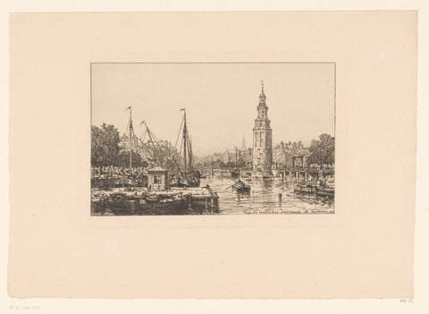 View of the Montelbaanstoren in Amsterdam, Maxime François Antoine Lalanne, 1884 Canvas Print