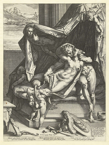 Mars en Venus, Hendrick Goltzius, 1588 Canvas Print