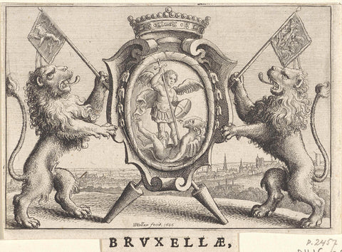 City coat of arms of Brussels, Wenceslaus Hollar, 1646 Canvas Print