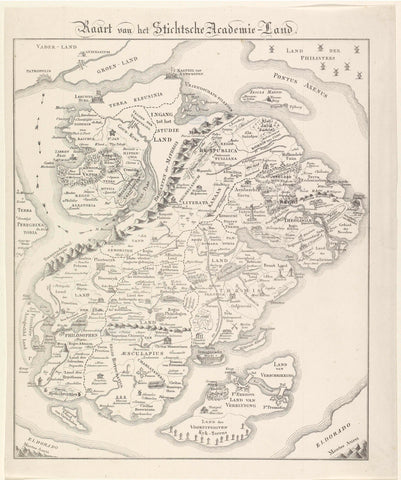 Cartoon from Utrecht student almanac, 1834, anonymous, 1834 Canvas Print