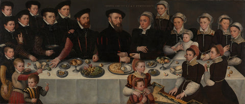 Pierre de Moucheron (1508-67), his Wife Isabeau de Gerbier, their eighteen Children, their Son-in-Law Allard de la Dale and their first Grandchild, anonymous, 1563 Canvas Print