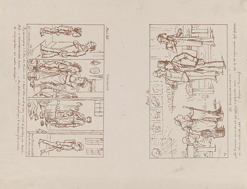 Two slides from 'De Nieuwe Schoolwet en het Rapport der Commisssie / Geillustreerd door Veridicus', 1879, Veridicius, 1879 - 1880 Canvas Print