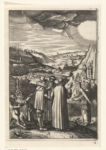 Emblem with man who advises his friends to live in virtue, Boetius Adamsz. Bolswert, 1649 Canvas Print