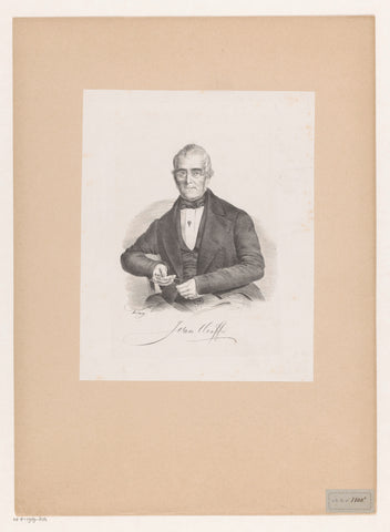 Portrait of mathematician J. van Cleeff, König, 1842 - 1862 Canvas Print