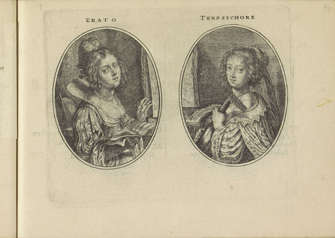 Erato and Terpsichore, Crispijn van de Passe (II), 1640 Canvas Print