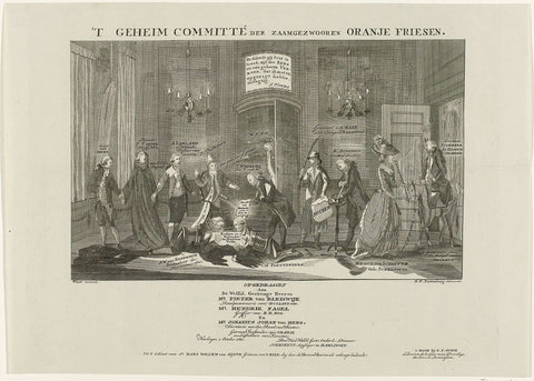 Cartoon on the prince and his followers, 1782, anonymous, 1782 Canvas Print