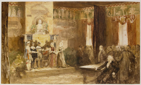 Vondel celebration at the Muiderslot, 1867, Charles Rochussen, 1867 Canvas Print