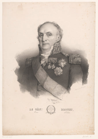 Portret van Jean-Baptiste Drouet d'Erlon, Henri Grévedon, 1828 Canvas Print