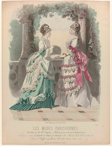 Les Modes Parisiennes, 1871-1872, Pl. 1554 : Toilette de la M.on Gagelin (...), Carrache, 1871 - 1872 Canvas Print