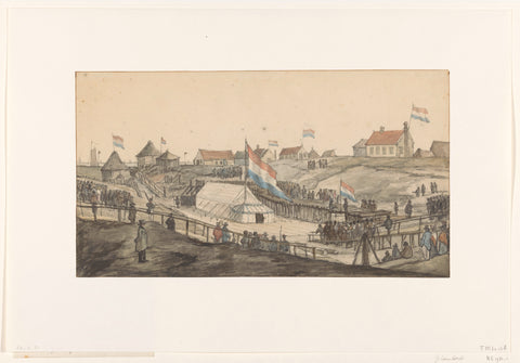 Laying of the foundation stone for the Willemssluis, 1820, Gerrit Lamberts, 1820 Canvas Print