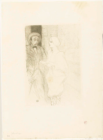 Portrait of actors Léonie Yahne and Henri Mayer in play l'Age difficile, Henri de Toulouse-Lautrec, 1895 Canvas Print