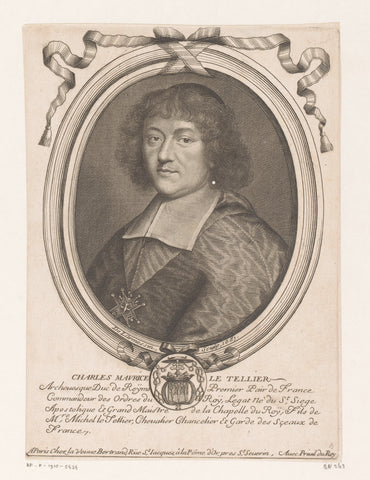 Portrait of Charles-Maurice Le Tellier, Nicolas de Larmessin (I), 1681 Canvas Print