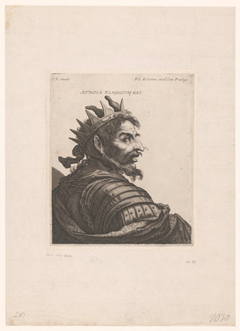 Attila with horns and crown, Jerôme David (attributed to), 1615 - 1647 Canvas Print