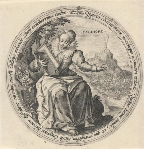 Calliope, Crispijn van de Passe (I), 1589 - 1611 Canvas Print