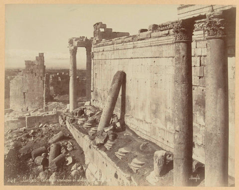 S 73. Temple of Jupiter. Baalbec. Syria., Bonfils, c. 1867 - c. 1876 Canvas Print