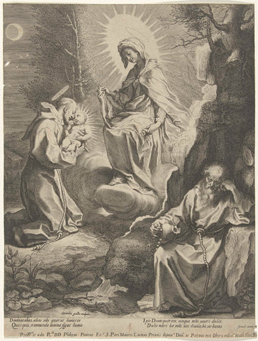 Saint Francis of Assisi has a vision of Mary and the Child, Cornelis Galle (I), 1586 - before 1633 Canvas Print