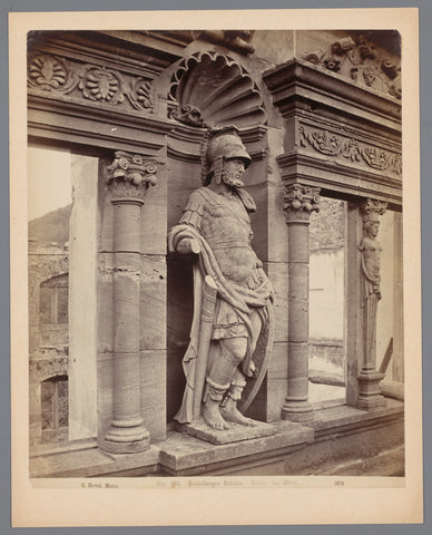 NGO. 683 Heidelberg Castle. Statue of Mars, Carl Hertel, 1878 Canvas Print