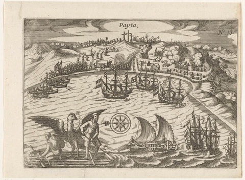 Conquest of Paita, 1615, anonymous, 1646 Canvas Print