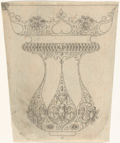 Cuppa decorated with a teardrop-shaped motif, anonymous, c. 1500 - 1635 Canvas Print