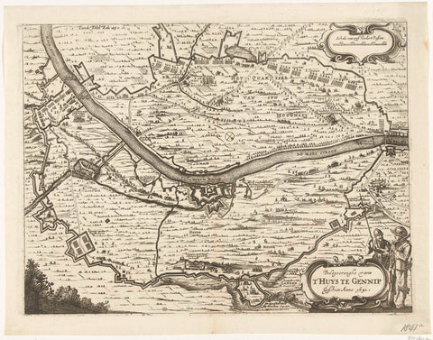 Map of the siege of Gennep, 1641, Pieter Hendricksz. Schut (possibly), 1649 - 1651 Canvas Print