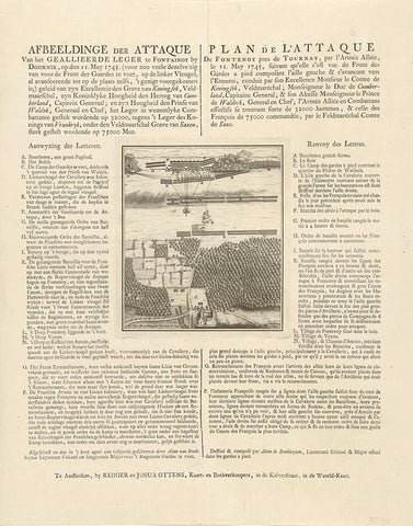 Plan of the Allied attack at the battle of Fontenoy, 1745, anonymous, 1745 Canvas Print