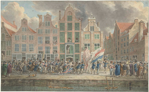 Anti-English demonstration in Rotterdam, 2 March 1781, Dirk Langendijk, 1781 Canvas Print