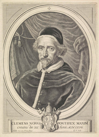 Portret van paus Clemens IX, Monogrammist TI, 1667 Canvas Print