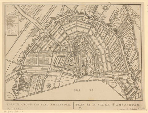 Map of Amsterdam, anonymous, 1809 Canvas Print