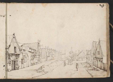 Street outside the city wall of Zwolle, Gerard ter Borch (II), c. 1631 - c. 1633 Canvas Print