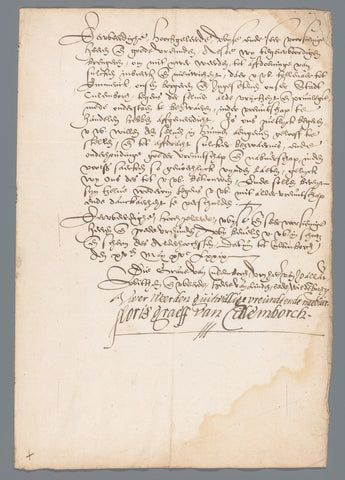 Letter from Floris van Pallandt, Count of Culemborg, Floris van Pallandt, 1579 Canvas Print