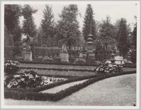 French garden with pond on the south side of the museum around 1920, c. 1920 Canvas Print