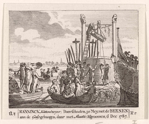 Body of Johannes Rannink taken from the gallows, 1747, anonymous, 1787 - 1790 Canvas Print