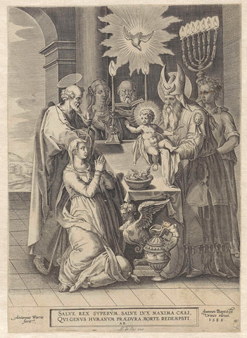 Presentation in the temple, Antonie Wierix (II), 1584 Canvas Print