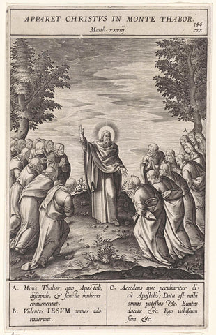 Christ appears to the apostles on Mount Tabor, Antonie Wierix (II), 1593 Canvas Print