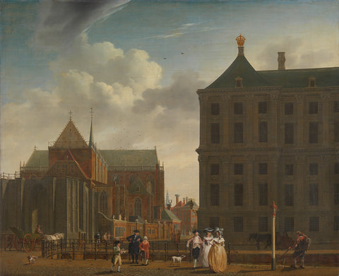 The Nieuwe Kerk and the Town Hall on the Dam in Amsterdam, Isaac Ouwater, c. 1780 - c. 1790 Canvas Print