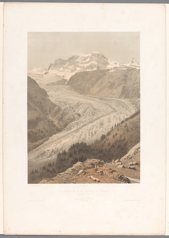 Zicht op de Gorner-gletsjer en de Breithorn, Eugène Cicéri, 1859 Canvas Print