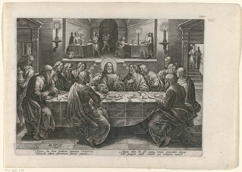 Last Supper, Philips Galle, 1585 - 1586 Canvas Print