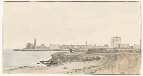 View of Trani located on the coast, Louis Ducros, 1778 Canvas Print