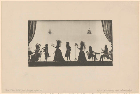 Silhouette portrait of William V, Prince of Orange-Nassau, Wilhelmina of Prussia, Louise, Princess of Orange-Nassau, William I Frederick, King of the Netherlands, and Frederick, Prince of Orange-Nassau, anonymous, 1850 - 1949 Canvas Print