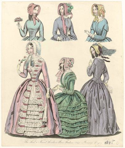 The World of Fashion, Febr. 1845 : The Last & Newest (...) Morning Dresses, anonymous, 1845 Canvas Print